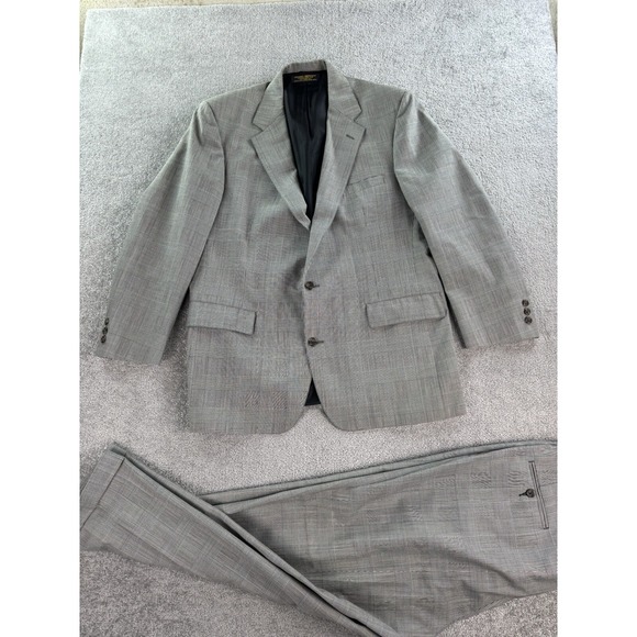 Brooks Brothers Other - Vintage Brooks Brothers Suit 40 L Black White Wool Glen Plaid Luxury USA 40x30